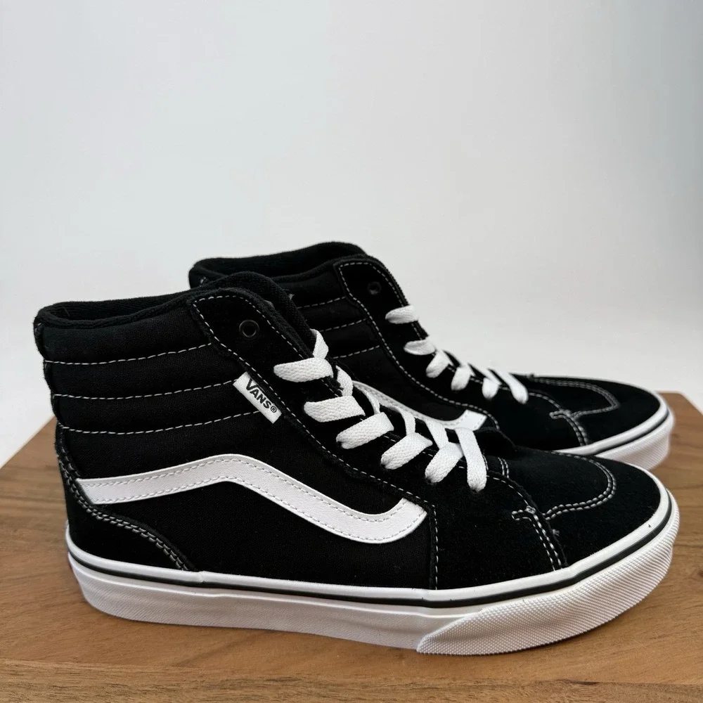 New Big Kids Vans Filmore Hi Suede/Canvas Black Skateboarding Sneakers Shoes 6 Y